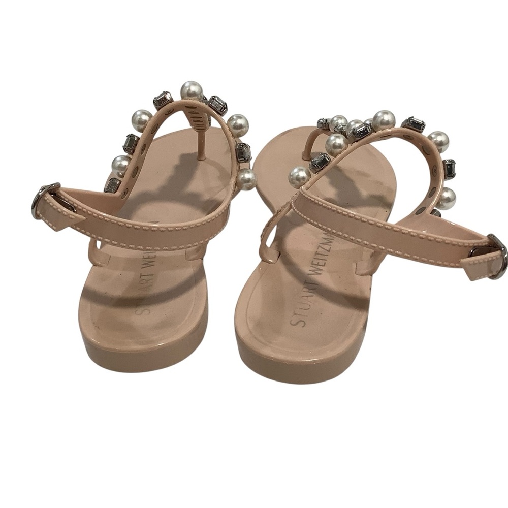 Stuart Weitzman Beige Sandals with Pearl and Gem Accents - Picture 5 of 6